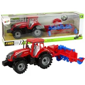Rdeči traktor s plugom na trenje