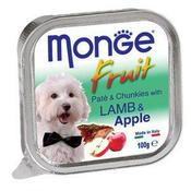 Monge Pašteta za pse sa komadicima mesa i voca Fruit Pate, 100 g - jagnjetina i jabuka