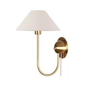Globen Lighting stenska svetilka IRIS, krem, višina 32 cm - Dnevna soba/jedilnica - Vintage - krema, brušeno medenino - Tkanine/tekstil