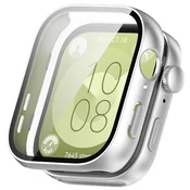 GS Ovitek 2 v 1 + kaljeno steklo za Huawei Watch Fit 3, srebrn