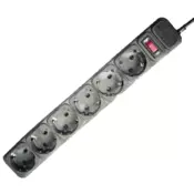 GEMBIRD produžni kabl za zaštitom 6 utičnica 4.5 m (crni) - SPG-B-15