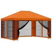 Vidaxl Vrtni gazebo s stranskimi stenami 4 x 3 m Oranžna
