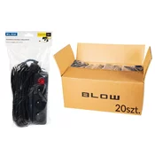 Blow 98-548# Podaljševalni kabel pr-370wsp 3 vtičnice z ozemljitvijo + stikalo 5 m črn paket 3x1,5 mm