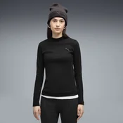 PUMA HER Slim Rib Long Sleeve Tee Women, Clothing, Black, XS