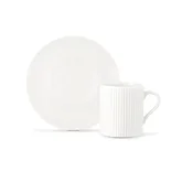 Madame Coco Set šolja za kafu sa tacnama Ligne 6 komada, 110ml, Beli