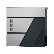 Songmics Poštni nabiralnik stenski 37x105x37 cm srebrne barve