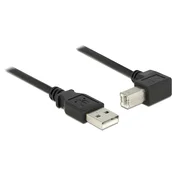Delock USB 2.0 kabel, prikljucak tipa A, USB 2.0 prikljucak tipa B, pod pravim kutom, 0,5 m, crni