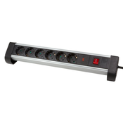 LogiLink produžni kabl sa prenaponskom zaštitom 6 mesta, prekidac, stalak, 1.4m, aluminium ( 5115 )