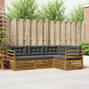 Set vanjskih sofa 4 kom. Prirodna i antracit