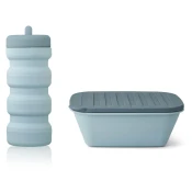 liewood silikonski jedilni set za na pot jose sea blue/whale blue mix