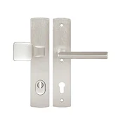 Varnostno okovje TWIN ZEUS DEF (F9), klika-klika, Odprtina za cilindrični vložek PZ, Twin F9 (anodiziran aluminij - barva nerjavečega jekla), 92 mm