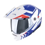 Motociklisticka kaciga na preklop Scorpion ADX-2 LEWIS bijelo-plavo-crvena