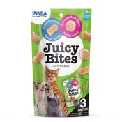 INABA Juicy Bites poslastica za mačke, piščanec in lignji v omaki, 3x11,3 g