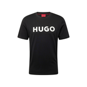 HUGO Majica Dulivio, crna / bijela