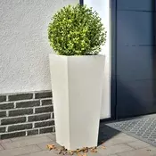 Vidaxl Vrtno korito 2 kosa bela 35x35x75 cm jeklo