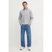 Gant za moške. 2004082 Polo Reg Chambray Heavy Grey (M), Priložnostno, Siva, Bombaž, Dolg rokav