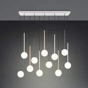 Trio Lighting Visoka svetilka Firano, večbarvna, dolžina 129 cm, kovinska, 11-žarilna. - Dnevna soba/jedilnica - Sodobni - barvito, belo - Kovina
