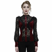 Ženska srajca DEVIL FASHION - Black and red semitransparent gothic - ESHT01502