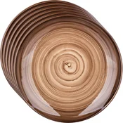 Banketni set 6 plitvih krožnikov Palas 27 cm, rjav