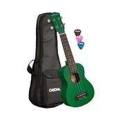 Sopran ukulele Premium Mahagonij zelen za LEVIČARJE(s torbo in trzalicami) HH 2265L
