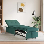 vidaXL 3-v-1 kavč postelja - izvlečna oblika v temno zeleni tkanini