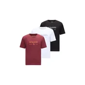 JACK & JONES Majica JORFREDERIKSBERG bordo/črna/bela