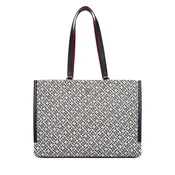 Ročna torba Tommy Hilfiger Th Jacquard Tote AW0AW19009 Modra