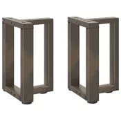 Noge za klub stolic T-oblika 2 kom Crne 28x25x(42-43) cm Celik