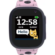 CANYON Sandy KW-34, Kids smartwatch, 1.44 inch colorful screen, GPS function, Nano SIM card, 32+32MB, GSM(850/900/1800/1900MHz), 400mAh battery, compatibility with iOS and android, Pink, host: 52.9*40.3*14.8mm, strap: 230*20mm, 42g