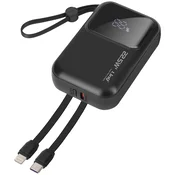 LINQ LinQ, Zunanja baterija 10000 mAh + kabla Lightning in USB C, Črna, (5000017421)