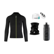 ASSOS Božični Zimski Božični moški paket - gamsova krema, grelnik za vrat, spodnja majica, steklenička (I (M))