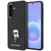 Originalen KARL LAGERFELD ovitek Samsung Galaxy A57 - Glitter IML NFT Iconic - črn ovitek z bleščicami - KLHCSA57GKNPSK