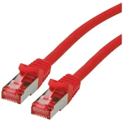 ROLINE Roline 21.15.2610 RJ45 omrežni kabel\, Patch kabel CAT 6 S/FTP 0.50 m rdeča 1 kos, (20420643)