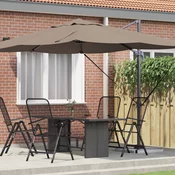 Suncobran Sivo-smeda 351 x 250 x 260 cm Poliester i aluminij