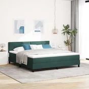 vidaXL vidaXL Box Spring postelja z vzmetnico temno zelena super kralj velikost žamet, (22051629)