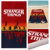 sarcia.eu Stranger Things Hitro sušeča plažna brisača, bombažna kopalna brisača 70x140 cm OEKO-TEX