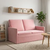Vidaxl Dvosedenjski kavč Roza 130 x 81 x 82 cm Žamet