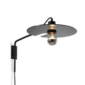 Wever & Ducré Lighting WEVER & DUCRÉ Mirro 1.0 stenska svetilka z roko, črna/krom - Dnevna soba/jedilnica - Sodobni - črna, krom - Kovina