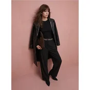 Sinsay - Wide leg pantalone sa mešavinom viskoze - crno
