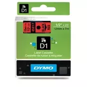 Dymo D1 12 mm x 7 m crveno-crna traka za označavanje NDY0720570