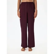 Penti Spodnji del pižame PENTI Aurora Satin geblümte Pyjamahose burgund
