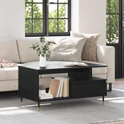 vidaXL Klubska miza Črni hrast 90 x 49 x 45 cm Konstruiran les