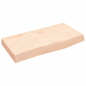 Zidna polica 60x30x(2-6) cm neobradena masivna hrastovina