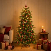 Umetno Zložljivo Božično Drevo 150 cm 150 LED Toplo bela