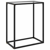 vidaXL Konzolna mizica prozorna 60x35x75 cm kaljeno steklo