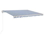 Vidaxl Avtomatsko zložljiva tenda 450x350 cm modra in bela