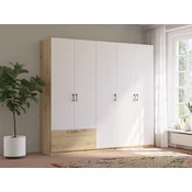 Ormar Bristol 211 Bijela, Artisan hrast, 1x1x1cm, Porte guardarobaVrata ormari: Klasicna vrata