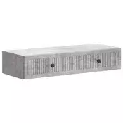 vidaXL Stenska stranska miza Betonsko siva 87,5 x 34,5 x 17 cm