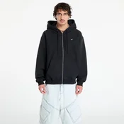 Mikina Nike Solo Swoosh Mens Full-Zip Fleece Hoodie Black/ Black/ White XL