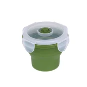 Zložljiv kozarec iz silikona VANOS Folding cup s pokrovom - zelen